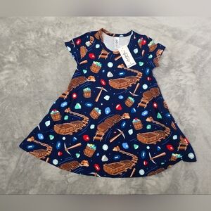 Ambrie Disney Theme Snow White Print With Pockets Kids Dress